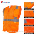 Venda quente Amarelo ANSI / ISEA Coletes de Segurança de Alta Visibilidade com Tiras Refletivas LOGOTIPO Personalizado Impressão Hi Vis Workwear Jacket